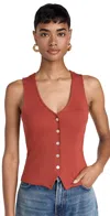 VERONICA BEARD JEAN HOORNE VEST TOP BRICK RED