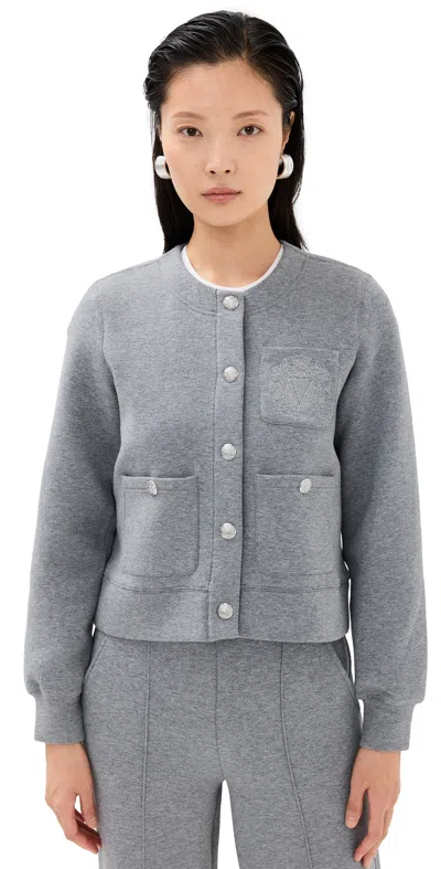 Veronica Beard Jean Jenning Topper Sweatshirt Grey Melange