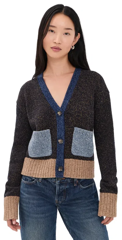 Veronica Beard Jean Josiane Cardigan Heritage Navy Multi
