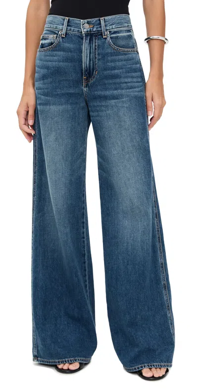 Veronica Beard Jean Kasey Mid Rise Wide Leg Jeans City Stroll In Brown
