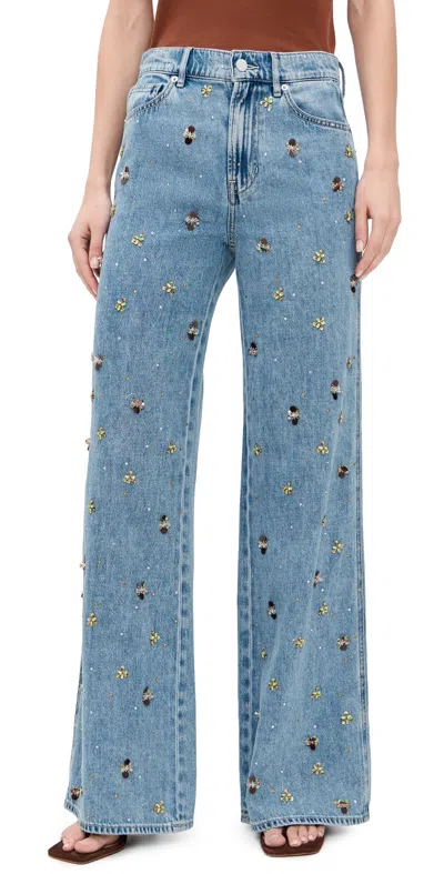 Veronica Beard Jean Kasey Wide Leg Jeans Silver Dust