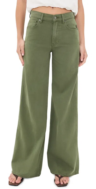 Veronica Beard Jean Kasey Wide Leg Jeans Stone Army