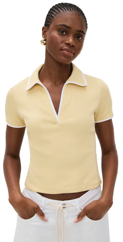 Veronica Beard Jean Kearney Tee With Contrast Piping Chamomile