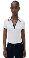 Veronica Beard Jean Kearney Tee With Contrast Piping White In White