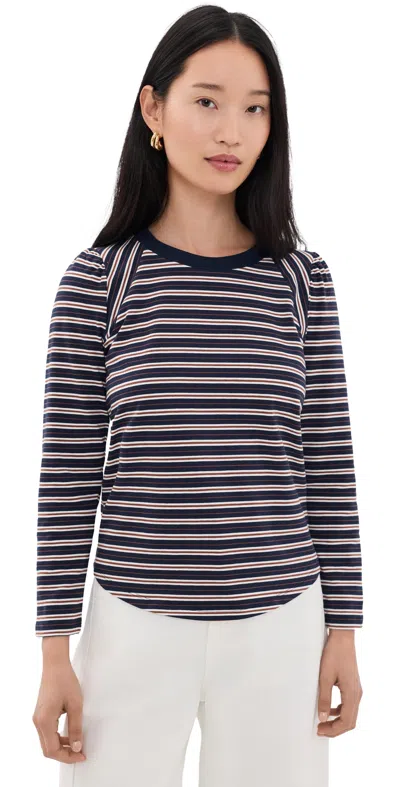 Veronica Beard Jean Mason Baseball Tee Heritage Navy Multi