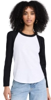 VERONICA BEARD JEAN MASON BASEBALL TEE WHITE/BLACK