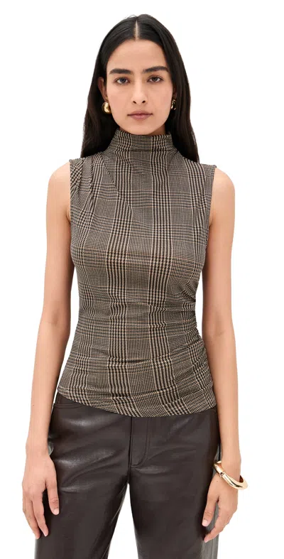 Veronica Beard Jean Mylie Sleeveless Top Dark Acorn Multi In Brown