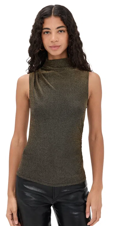 Veronica Beard Jean Mylie Sleeveless Top Gold In Brown