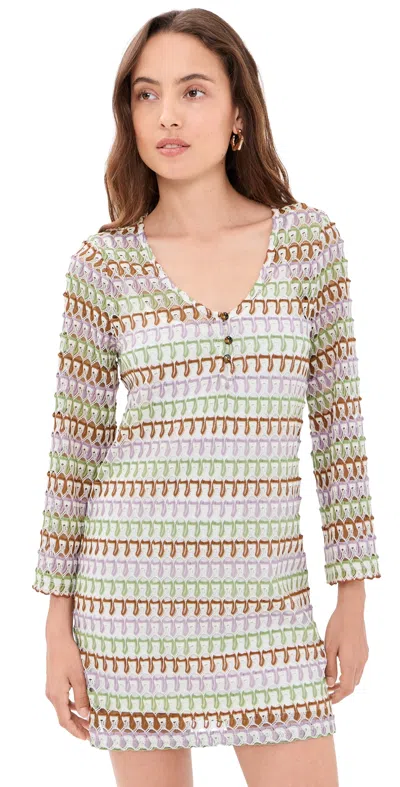Veronica Beard Jean Novien Dress Deep Ochre/dove Multi