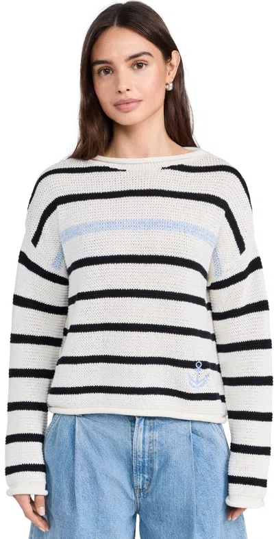 Veronica Beard Jean Rori Sweater Off White/black