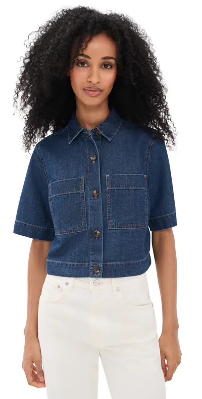 Veronica Beard Jean Spruce Button Down Shirt Starry Night In Blue