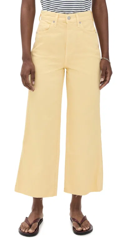 Veronica Beard Jean Taylor Cropped High Rise Wide Jeans Chamomile