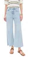 Veronica Beard Jean Taylor Cropped High Rise Wide Jeans Pale Stone