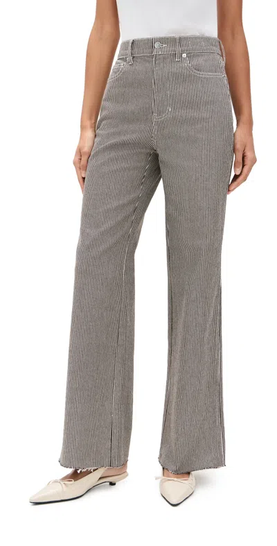 Veronica Beard Jean Taylor High Rise Wide Leg Jeans Cedar Stripe
