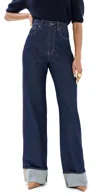 Veronica Beard Jean Taylor High Rise Wide Leg Jeans Indigo Rinse In Indigo Rinse