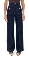 Veronica Beard Jean Taylor High Rise Wide Leg Jeans Indigo Rinse In Purple