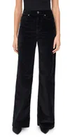 Veronica Beard Jean Taylor High Rise Wide Leg Velvet Pants Black In Black