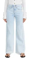 Veronica Beard Jean Taylor Wide Leg Jeans In Pale Stone