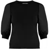 VERONICA BEARD JEAN WOMEN'S CREW NECK CORALEE TOP, BLACK