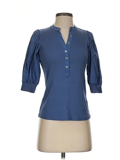 Pre-owned Veronica Beard Jeans 3/4 Sleeve Blouse In Blue