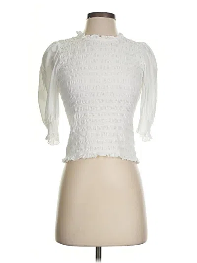 Pre-owned Veronica Beard Jeans 3/4 Sleeve Blouse In Ivory