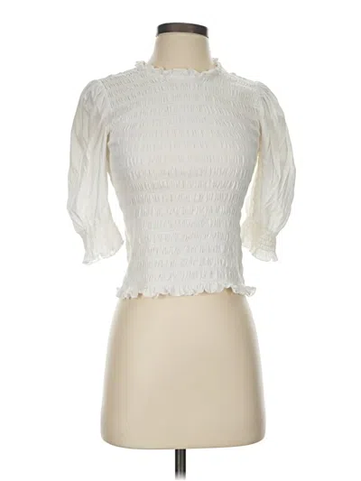 Pre-owned Veronica Beard Jeans 3/4 Sleeve Blouse In Ivory