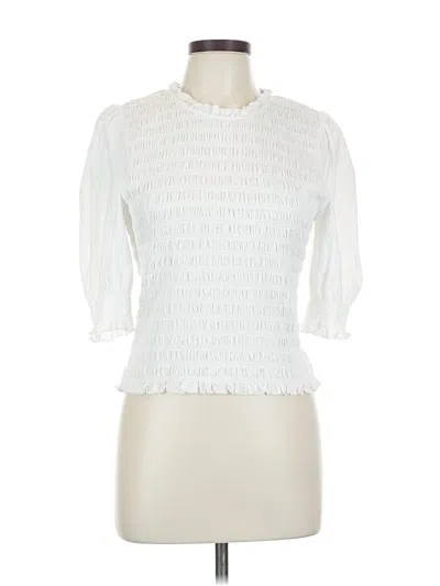 Pre-owned Veronica Beard Jeans 3/4 Sleeve Blouse In White