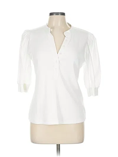 Pre-owned Veronica Beard Jeans 3/4 Sleeve Blouse In White