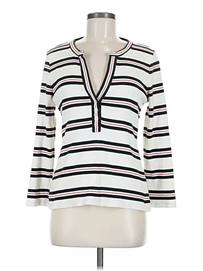 Pre-owned Veronica Beard Jeans 3/4 Sleeve Blouse In White