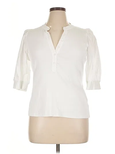 Pre-owned Veronica Beard Jeans 3/4 Sleeve Blouse In White