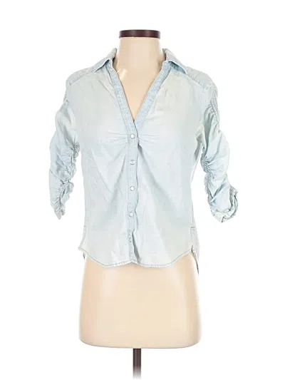 Pre-owned Veronica Beard Jeans 3/4 Sleeve Button Down Shirt In Blue