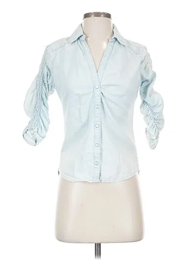 Pre-owned Veronica Beard Jeans 3/4 Sleeve Button Down Shirt In Blue