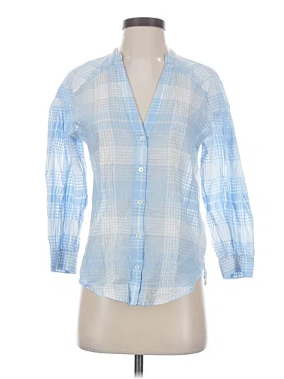 Pre-owned Veronica Beard Jeans 3/4 Sleeve Button Down Shirt In Blue