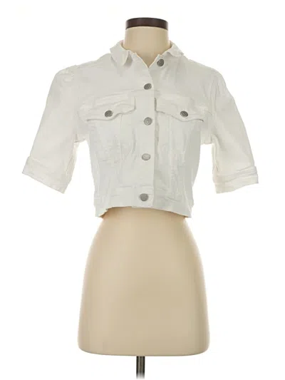 Pre-owned Veronica Beard Jeans 3/4 Sleeve Button Down Shirt In Ivory
