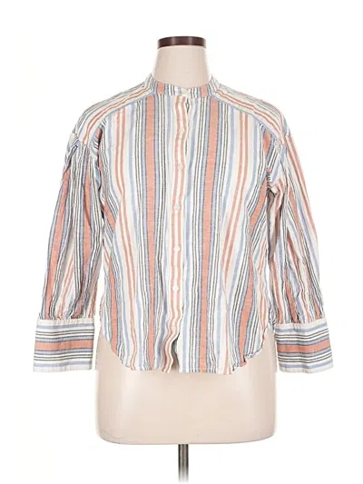 Pre-owned Veronica Beard Jeans 3/4 Sleeve Button Down Shirt In White