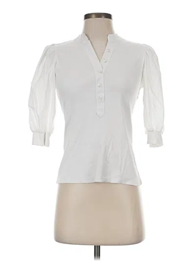 Pre-owned Veronica Beard Jeans 3/4 Sleeve Button Down Shirt In White