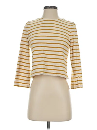 Pre-owned Veronica Beard Jeans 3/4 Sleeve Top In Gold