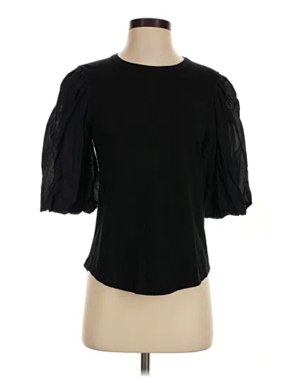 Pre-owned Veronica Beard Jeans 3/4 Sleeve T-shirt In Black