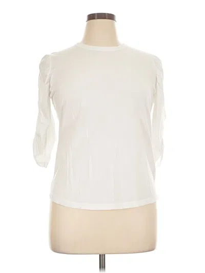 Pre-owned Veronica Beard Jeans 3/4 Sleeve T-shirt In Ivory