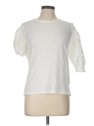 Pre-owned Veronica Beard Jeans 3/4 Sleeve T-shirt In Ivory