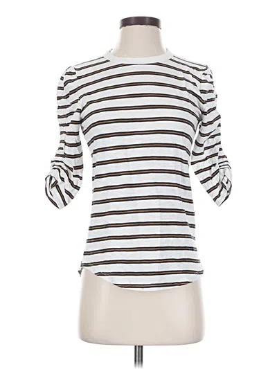 Pre-owned Veronica Beard Jeans 3/4 Sleeve T-shirt In White