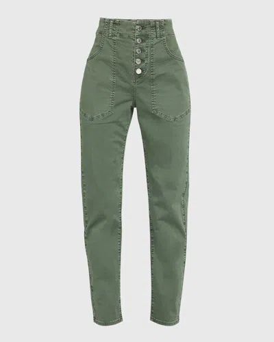 Veronica Beard Jeans Arya Straight-leg Cargo Jeans In Army Green