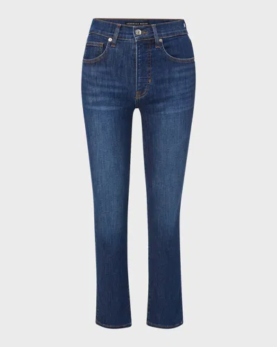 Veronica Beard Jeans Carly Kick Flare Ankle Jeans In Bright Blue