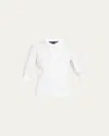 Veronica Beard Jeans Coralee Puff Sleeve Button-front Top In White