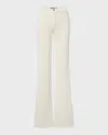 Veronica Beard Jeans Crosbie Wide-leg Patch Pocket Corduroy Jeans In Ecru