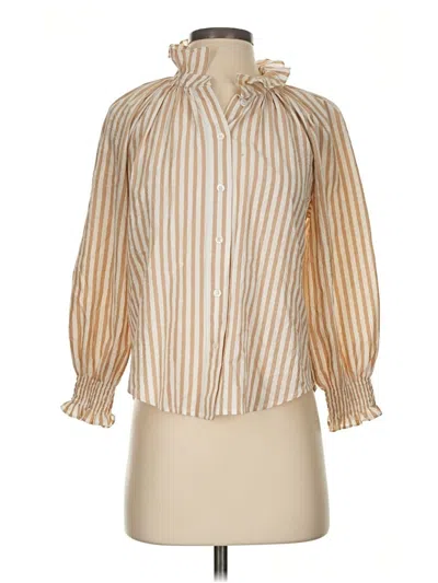 Pre-owned Veronica Beard Jeans Long Sleeve Blouse In Gold