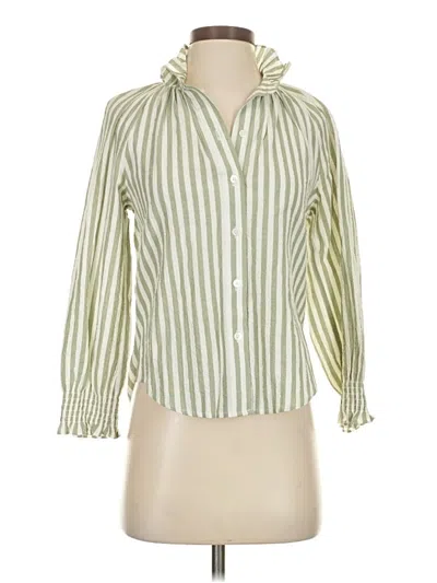 Pre-owned Veronica Beard Jeans Long Sleeve Blouse In Green