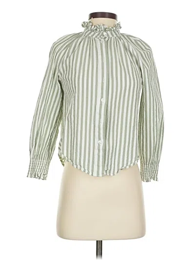 Pre-owned Veronica Beard Jeans Long Sleeve Blouse In Green