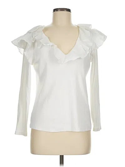 Pre-owned Veronica Beard Jeans Long Sleeve Blouse In Ivory