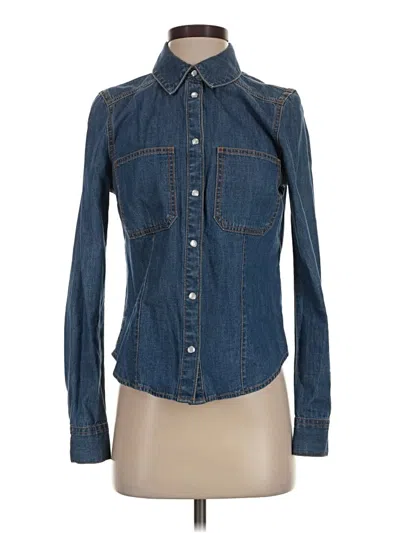 Pre-owned Veronica Beard Jeans Long Sleeve Button Down Shirt In Blue